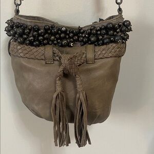 Anthropologie Jasper & Jeera Beaded Crossbody Purse Tassels Braided Boho Festiv